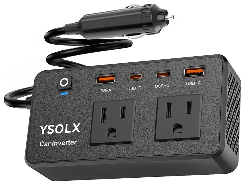 YSOLX Dual DC 12V to 110V AC Car Outlet